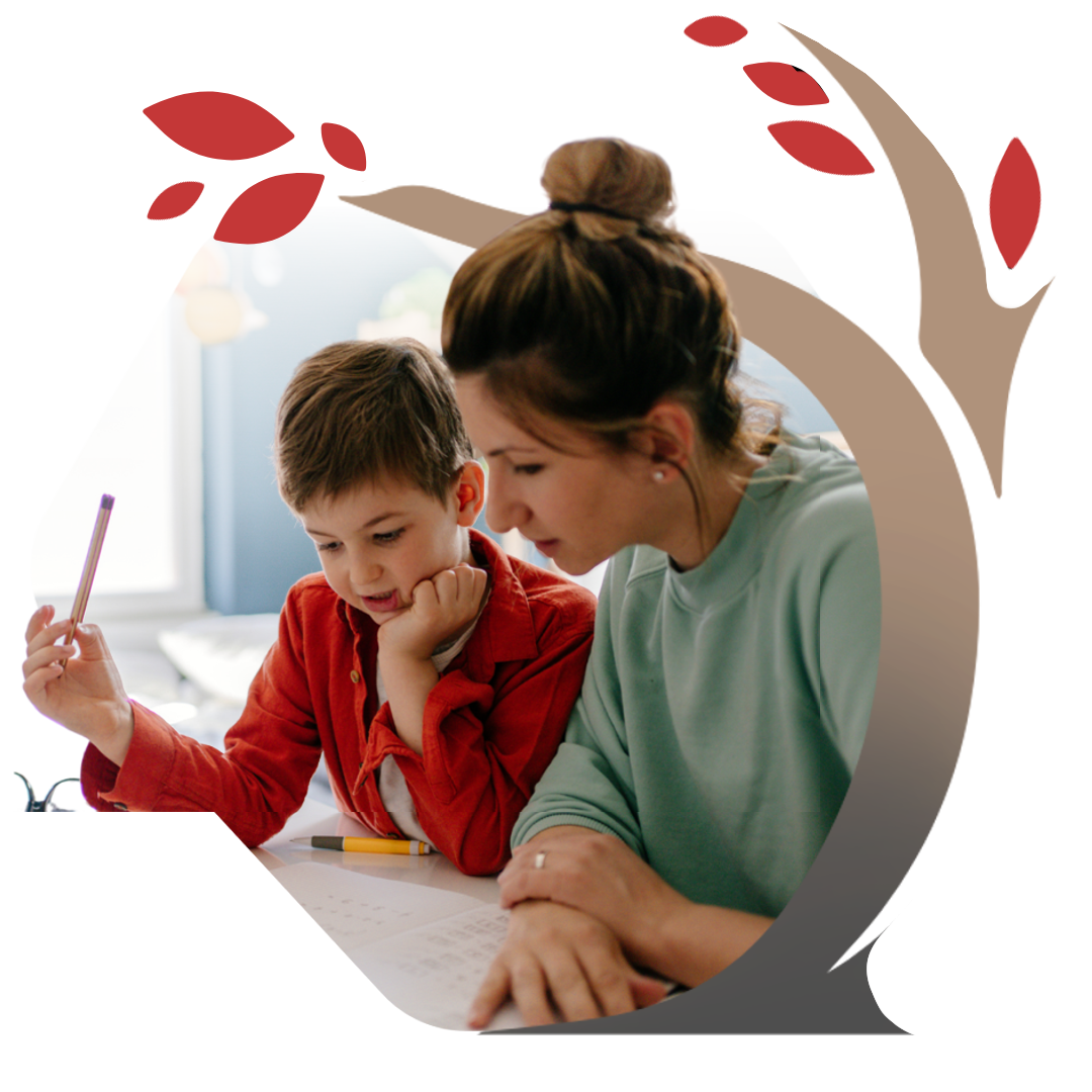 Mother guiding child with homeschooling in a supportive environment, featuring Faithful Scholars' legal accountability service.