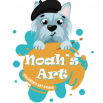 Colorful logo of Noah's Art, a fun children's art studio supporting homeschooling families from Pre-K to high school.