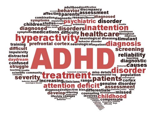 Word cloud highlighting ADHD support for homeschooling families in Faithful Scholars, a legal accountability association.